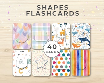 Shape Matching Game | 40 Printable Flashcards | Printable
