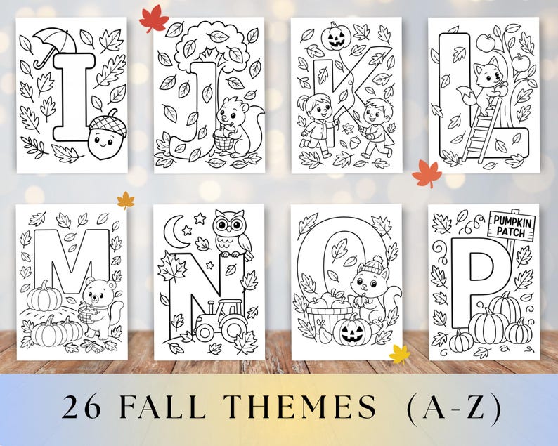 Fall Coloring Pages | Alphabet Fall Coloring Book | ABC Autumn Coloring ...