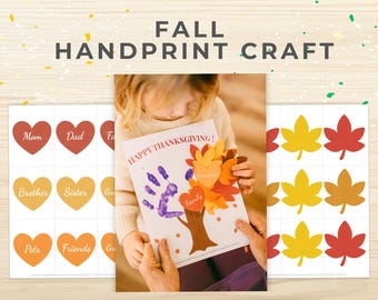 Happy Thanksgiving Handprint DIY Craft for Kids | Printable Toddler Gift Idea for Family | Fall Craft for Kids