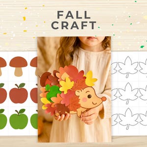 Manualidades de otoño en papel imprimibles / Actividades de otoño imprimibles para niños / Manualidades de otoño para niños / Páginas para colorear de otoño / Manualidades de otoño / Kit de manualidades de otoño