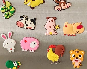 Farm Animal Silicone Fridge Magnets Set – Livestock and Poultry Refrigerator Decor, Farmhouse Kitchen Gift