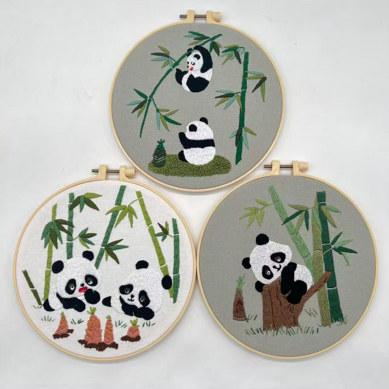 31 Cute and Easy Panda Crafts for Kids They Are Sure to Love 21 Panda Embroidery Kit for Beginners Bamboo Forest Hand Embroidery Set