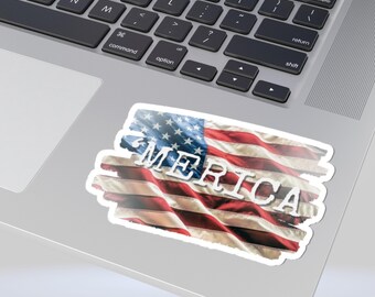 merica american flag sticker patriotic military decal proud american gift vinyl waterproof rustic usa freedom sticker