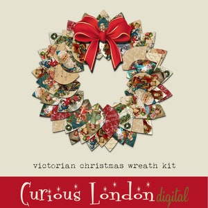 victorian christmas wreath kit | printable christmas crafts | fun holiday paper crafting | diy wreath kit | vintage holiday | curiouslondon