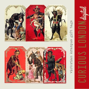 vintage Krampus Geschenkanhänger I Geschenkanhänger Weihnachten I Gruss vom Krampus I ausdruckbare Geschenkanhänger I vintage I vintage Geschenkanhänger