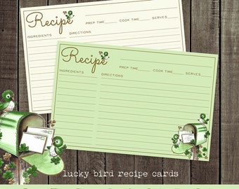 st. patrick's day recipe cards | shamrock green notes | vintage saint patty's day | cute kitschy holiday recipe cards | curiouslondon