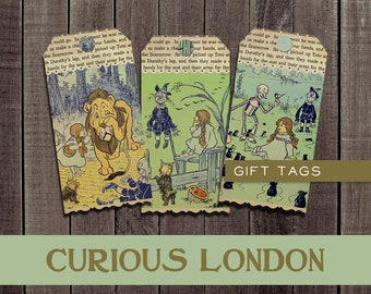 wonderful wizard of oz  |  gift tags  |  to and from  |  wizard of oz tags  |  yellow brick road  |  l frank baum  |  curiouslondon