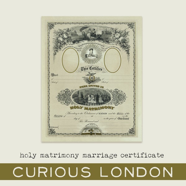 wedding certificate  |  marriage certificate  |  holy matrimony  |  antique wedding  |  just married  |  wedding gift  |  curiouslondon