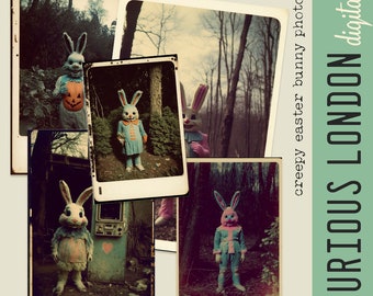 creepy easter bunny photos  I  spooky rabbits  I  cabinet cards  I  devil bunny  I  junk journal  I  scrapbook ephemera  I  curiouslondontod