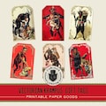 Vintage Krampus Printable Gift Tags: Spooky Christmas Devil (Digital Download)