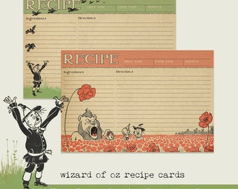 wonderful wizard of oz  |  wizard of oz recipe cards  |  tin man  |  yellow brick road  |  custom recipe cards  |  curiouslondon