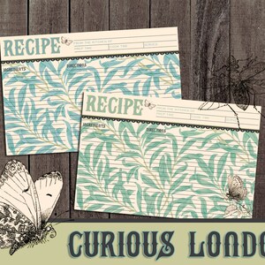 cartes de recettes papillon | jolies cartes de recettes | cuisine tropicale | de la cuisine de | éphémères de journaux indésirables | curieuxlondres