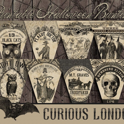 Printable Vintage Style Halloween Apothecary Party Instant Etsy