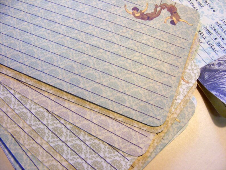 Handmade Vintage Style Trapeze Acrobat Circus Recipe Cards from Curious London