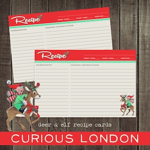 Weihnachtsrezeptkarten | kitschige weihnachten | Vintage Weihnachtsküche Küche | niedliche individuelle Rezeptkarten | kitschmas | Bäcker Geschenk | Kurioses London