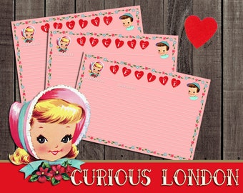 Retro 1950s Style Kitschy Valentine Recipe Cards from Curious London with FREE SHIPPING