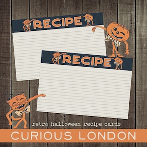 cartes de recettes d'halloween | beistle vintage halloween | Cadeaux ou bonbons | décoration de fête d'halloween | journal indésirable d'halloween | curieuxLondres