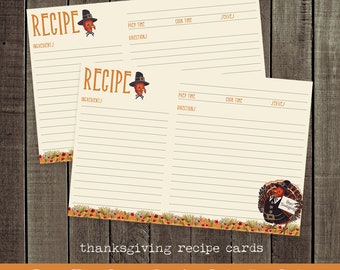 vintage thanksgiving recipe cards | cute thanksgiving turkey | cooking & baking | junk journal notes | from the kitchen of | curiouslondon