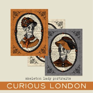 halloween art prints  |  spooky prints  |  skeleton art  |  skull portraits  |  vintage halloween  |  halloween decor  |  curiouslondon