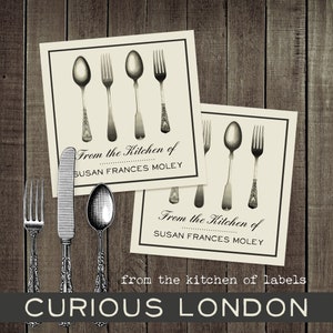 de la cuisine en stickers | étiquettes de mise en conserve personnalisées | étiquettes de pâtisserie personnalisées | autocollants pour pots Mason | cadeau pour chef boulanger | curieuxLondres