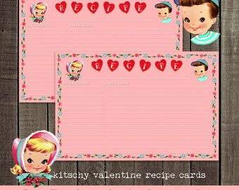 vintage valentine  |  kitschy retro valentine  |  valentine recipe cards  |  1950s kitchen  |  from the kitchen of  |  curiouslondon