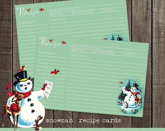 christmas recipe cards | vintage christmas | custom recipe cards | winter woodland | cute holiday gift | christmas kitchen | curiouslondon