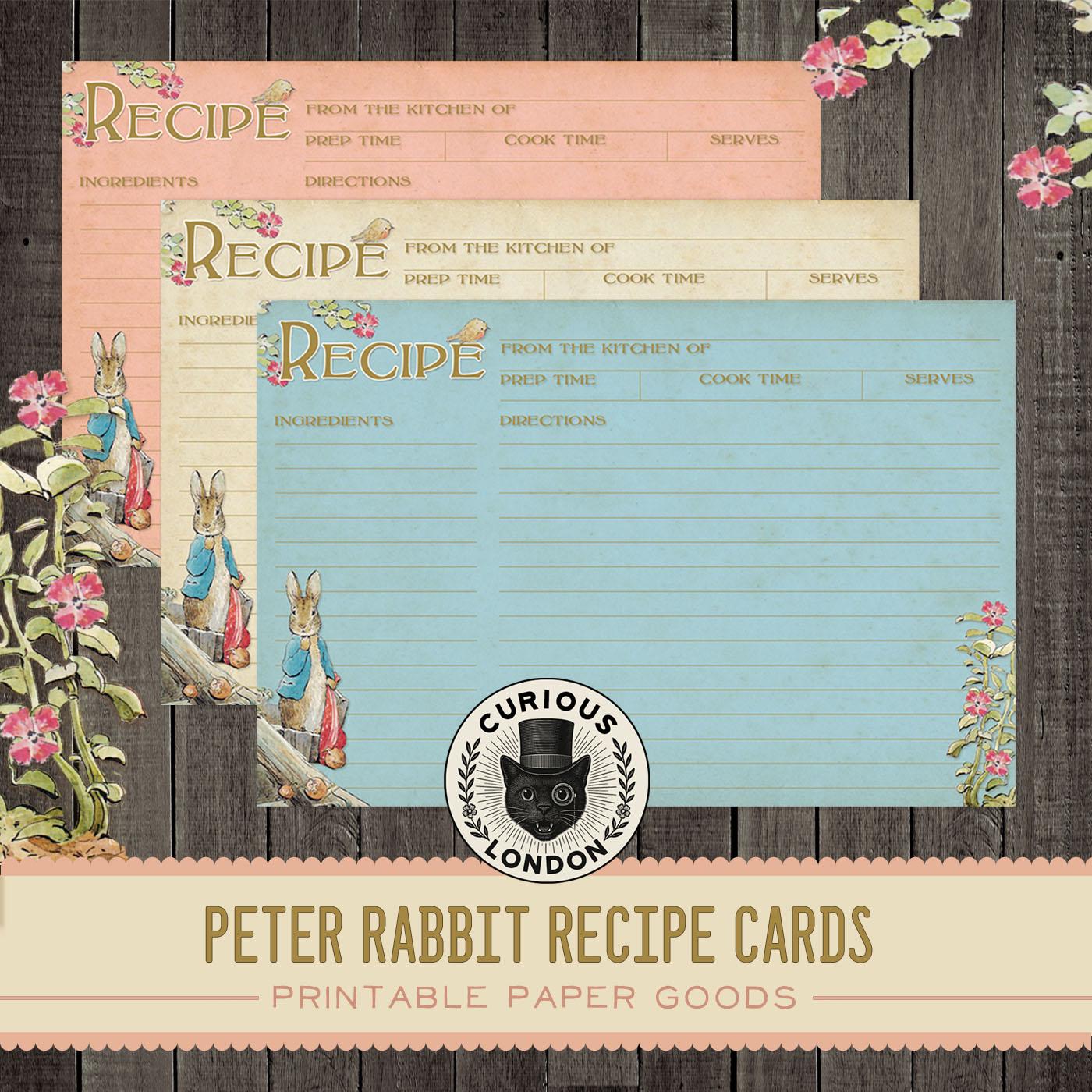 Peter Rabbit Cards Eyfs Peter Rabbit Printable Recipe Cards: Benjamin Bunny & Beatrix Potter ...