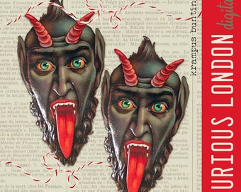 Vintage Krampus Christmas Bunting: Printable Holiday Banner (Digital Download)