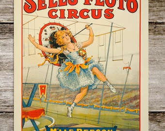 sells floto circus |  circus art  |  vintage carnival art  |  trapeze art  |  sideshow art  |  wall art  |  barnum bailey  |  curiouslondon