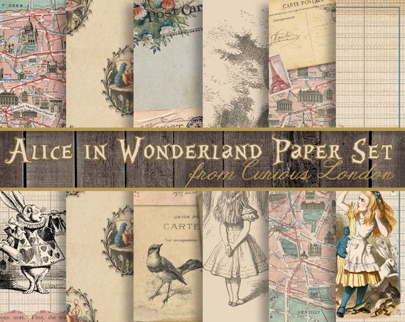 Printable Vintage Style Instant Download Alice In Wonderland Etsy