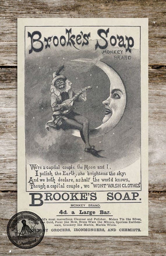 19th Century Brookes Soap Monkey Brand Antique Advertisement Etsy