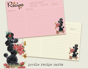 handmade recipe cards  |  custom recipe cards  |  black poodles  |  1950s kitsch  |  retro poole  |  kitschy poodles  |  curiouslondon