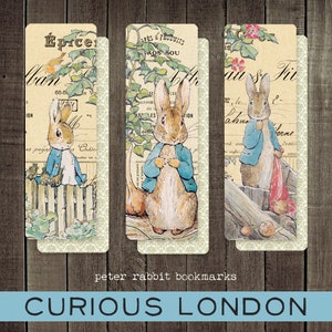 Segnalibri di Peter Rabbit I Beatrix Potter I Bunny Bunny I Set di segnalibri I Regalo di lettura I Regalo per gli amanti dei libri I Curiouslondon