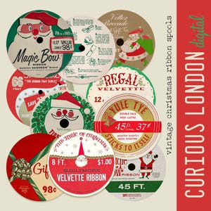 Éphémères de ruban de cravate de Noël I Noël vintage en téléchargement numérique I Journal imprimable des objets indésirables I Créations en papier de Noël I Curieux de Londres