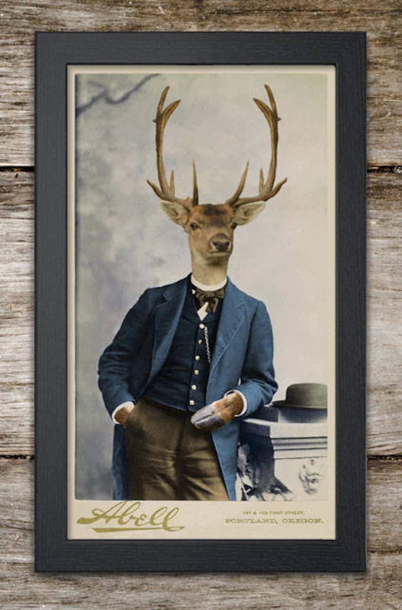 deer portraits I animals in clothes I anthropomorphic art I deer art I oddities I harold & maude I old photo I curiouslondon image 2