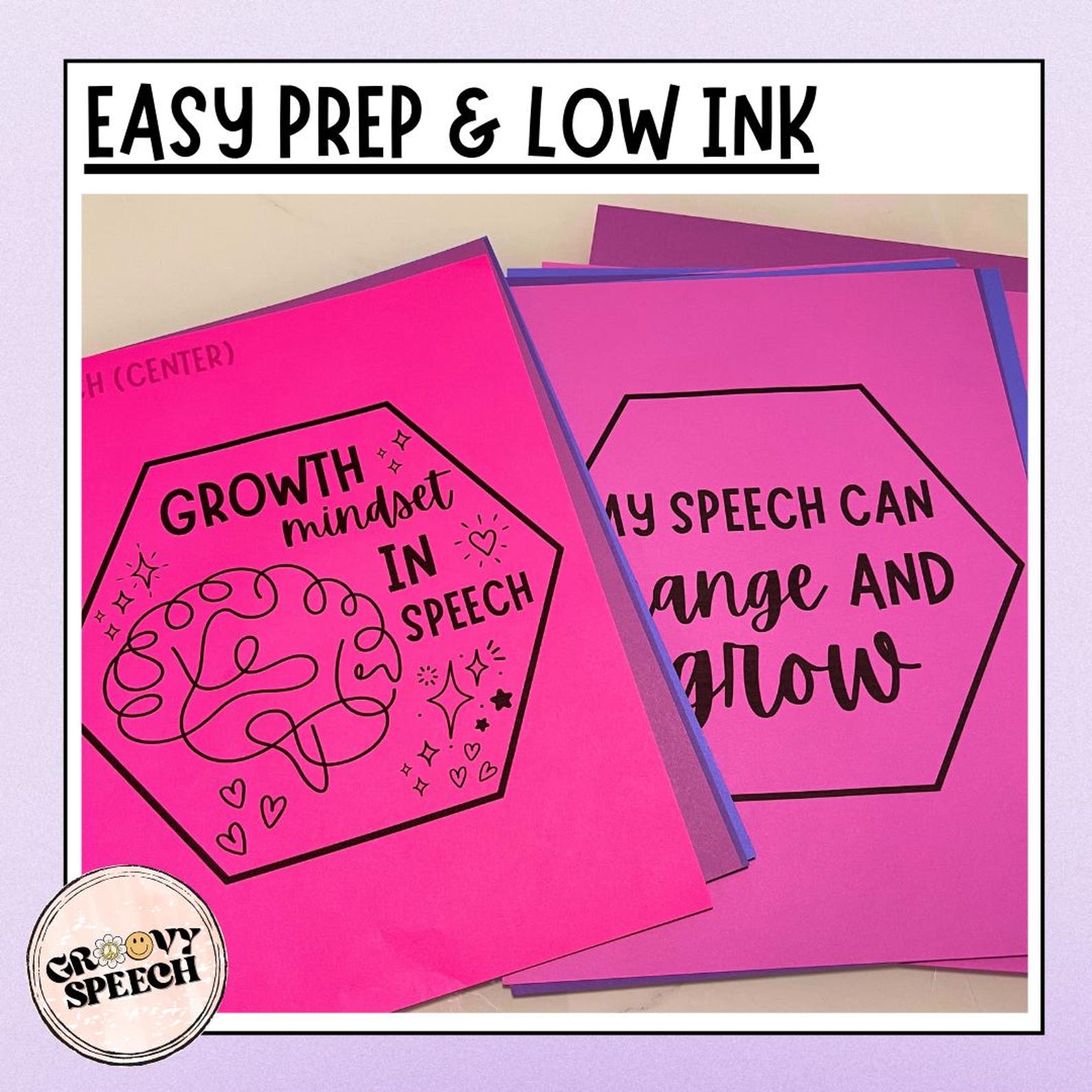 Growth Mindset Speech Therapy Posters / Bulletin Board / Door Decor - Etsy