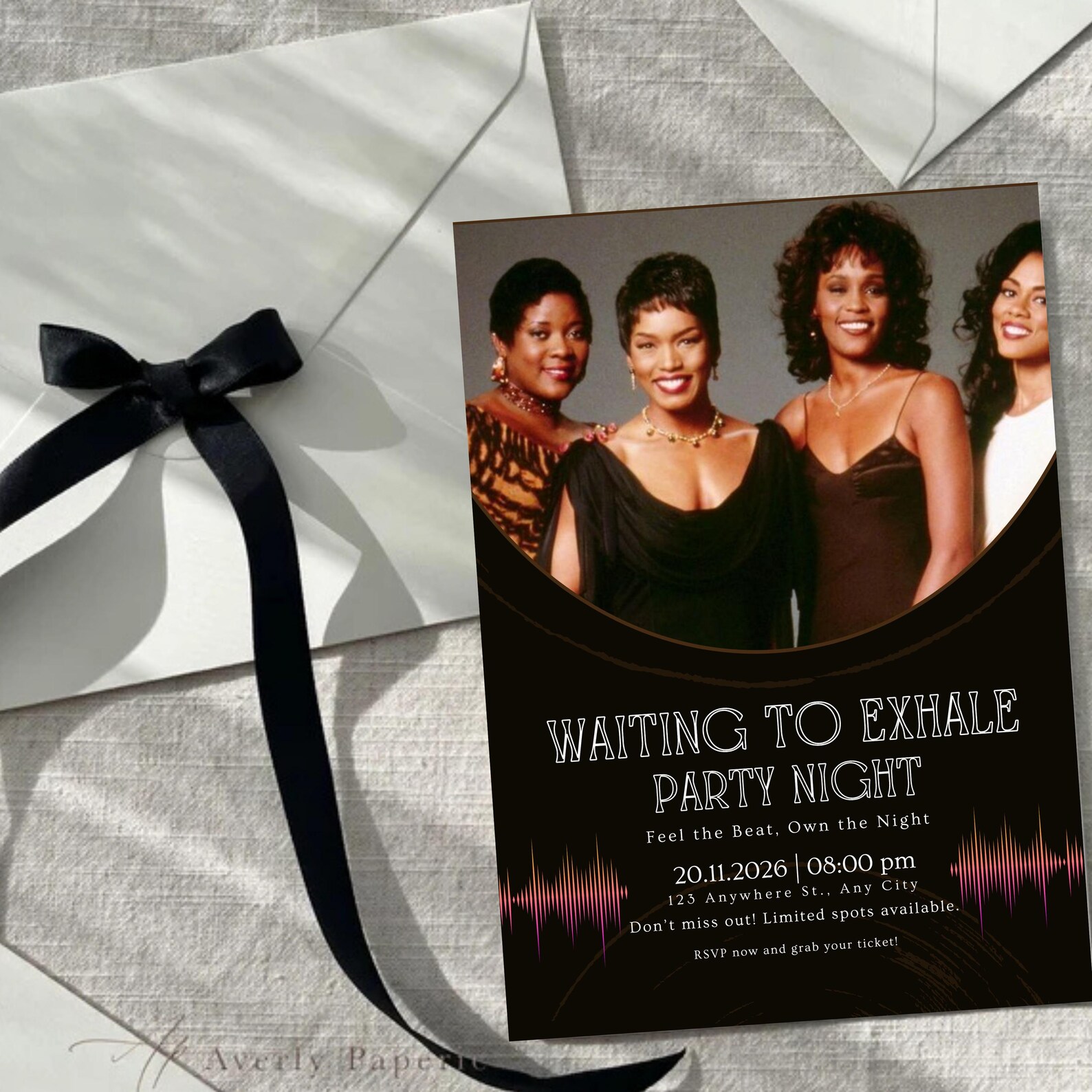 Waiting to Exhale Party Invitation, Girls Night, Digital Template