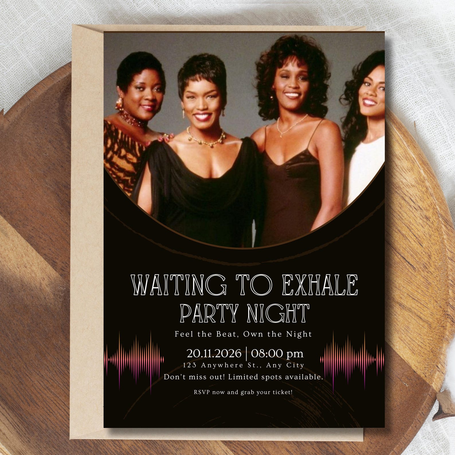 Waiting to Exhale Party Invitation, Girls Night, Digital Template