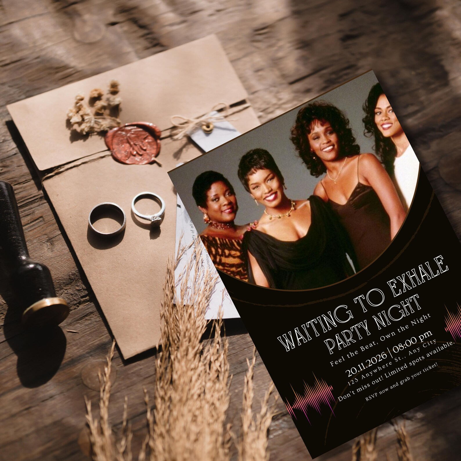 Waiting to Exhale Party Invitation, Girls Night, Digital Template