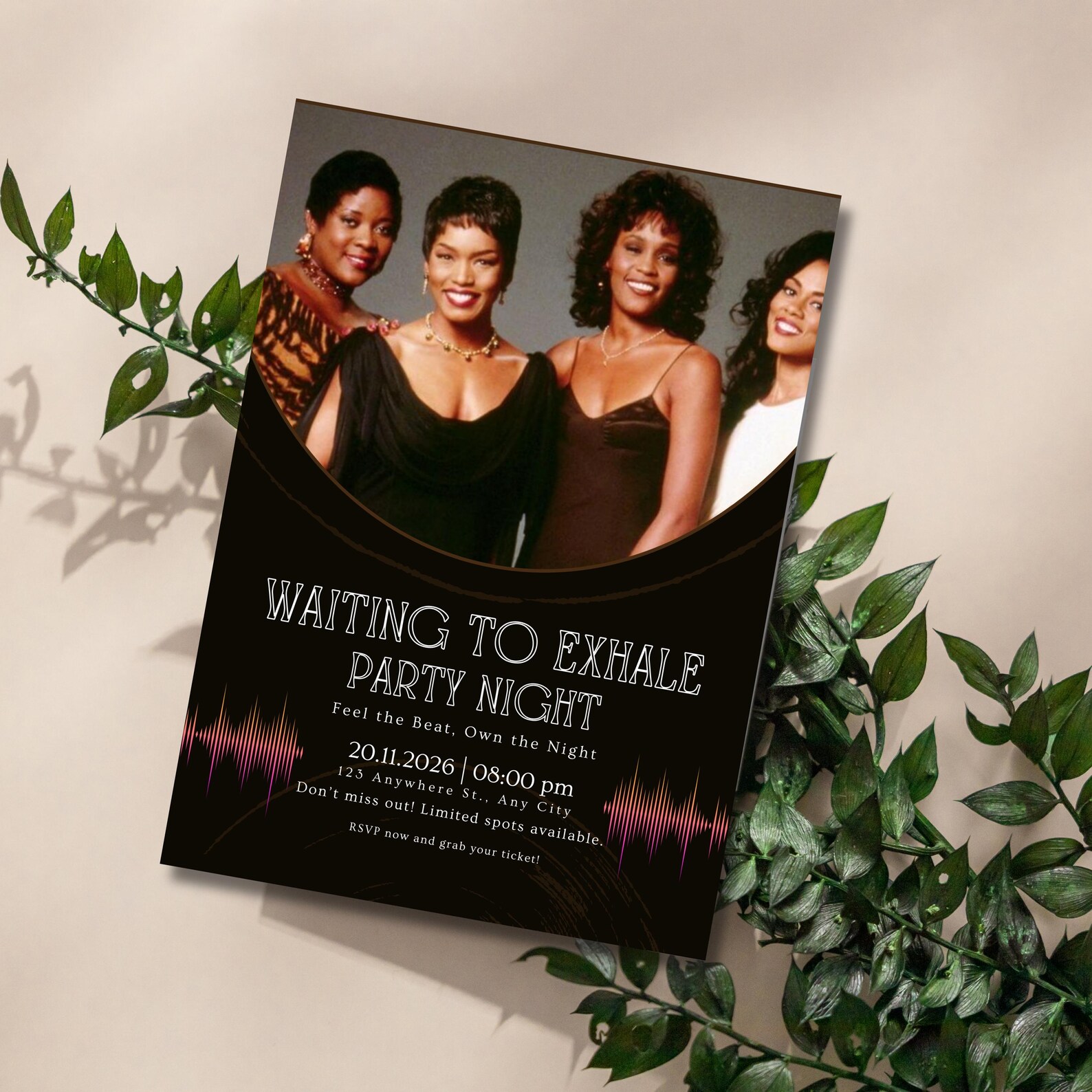 Waiting to Exhale Party Invitation, Girls Night, Digital Template