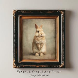 Vintage Bunny Painting Rabbit Art Print Cute Animal Print Bunny Wall Art Victorian Nursery Decor Cottagecore Animal Art Digital Decor