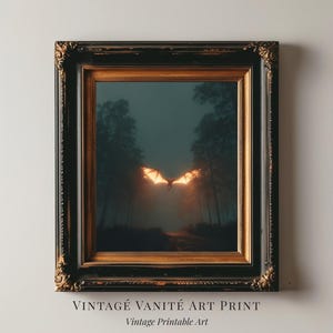 Jersey Devil Cryptid Väggkonst Eldig Fladdermus Varelse Poster Skogsdemon Skräcktryck Urban Legend Dekor Mörk Fantasy Gotisk Konstverk