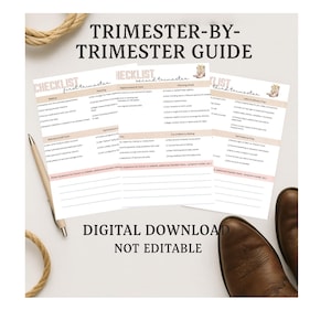Pregnancy Checklist, First Trimester Checklist, Second Trimester Checklist, Third Trimester Checklist, Pregnancy To Do List