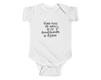 Romper | Met de hand geplukt voor de aarde door Grandpa in Heaven Onesie