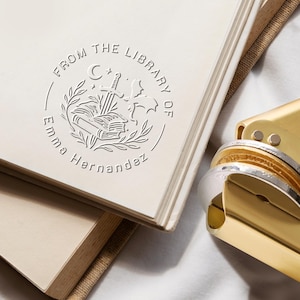 Personalized Book Embosser/Custom Book Stamp/From The Library Of /Library Embosser/Self Inking Stamp/Ex Libris/Back To School Gifts