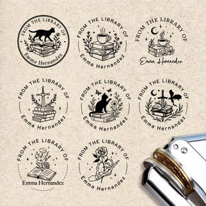 Personalized Book Embosser/Custom Book Stamp/From The Library Of /Library Embosser/Self Inking Stamp/Ex Libris/Back To School Gifts