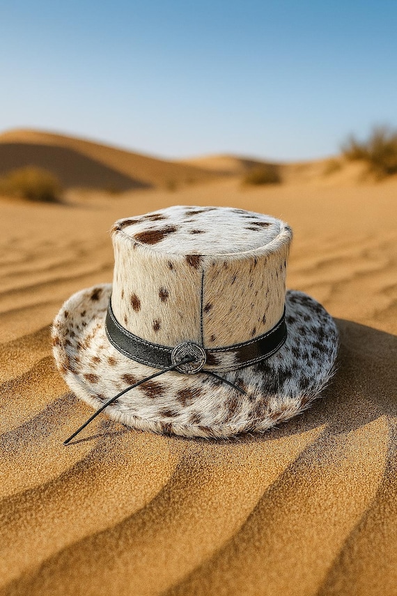 Hair-on-hide Top Hat: Steampunk Cowhide Safari Hat - Etsy 