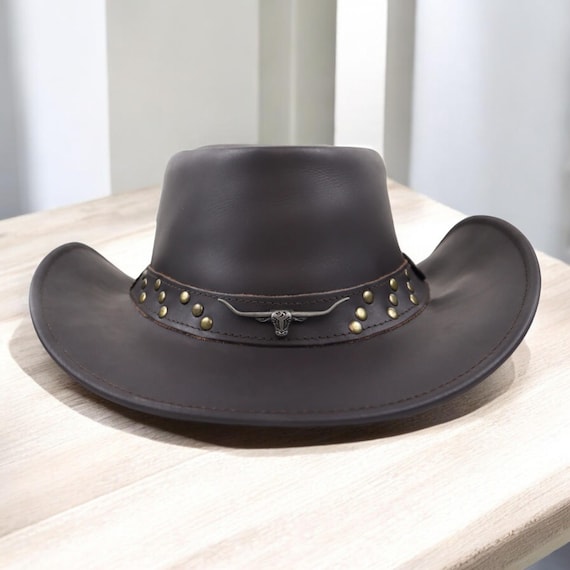 Black Wide-Brim Hat with Silver Studs Black Velvet Cowboy Fedora Hat – Western Fedora With Silver  main image 4