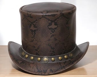 Handmade Leather Outback Hat: Wide Brim Cowboy Style with Braided Band