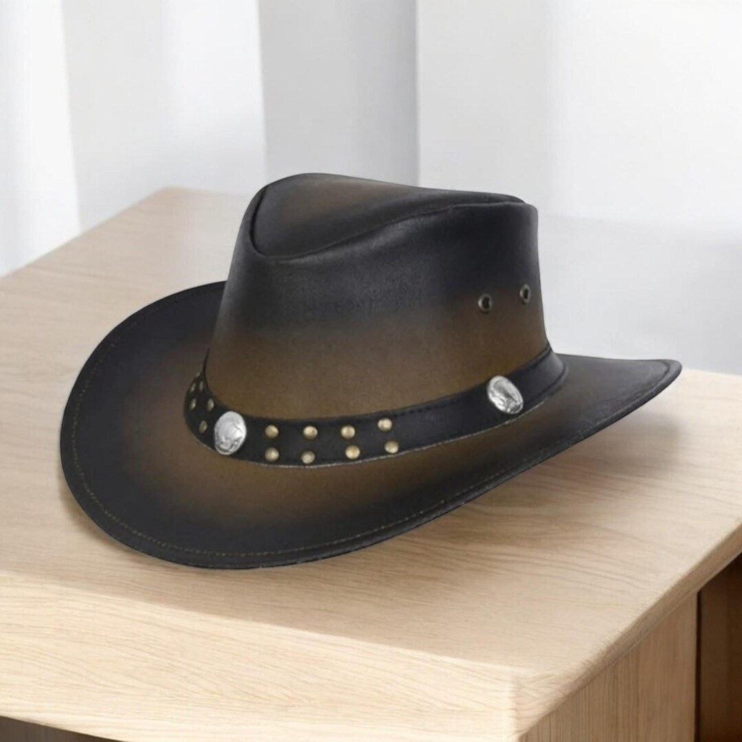 Brown Cowboy Hat with Two-Tone Brim 2-Tone Western Hat w/Brown Trim & Band Pkg/1 at Amazon Men main image 4